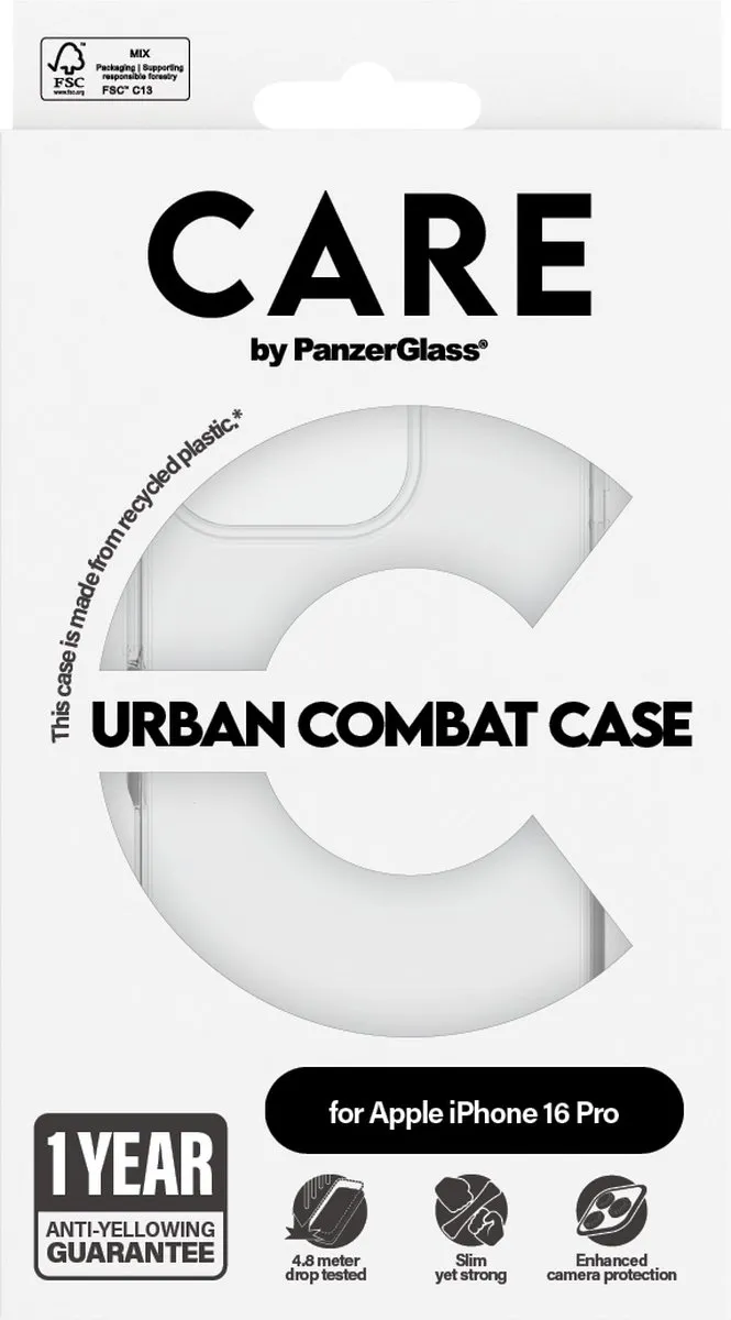 PanzerGlass PG-1354 Hoesje iPhone 16 Pro - Transparant