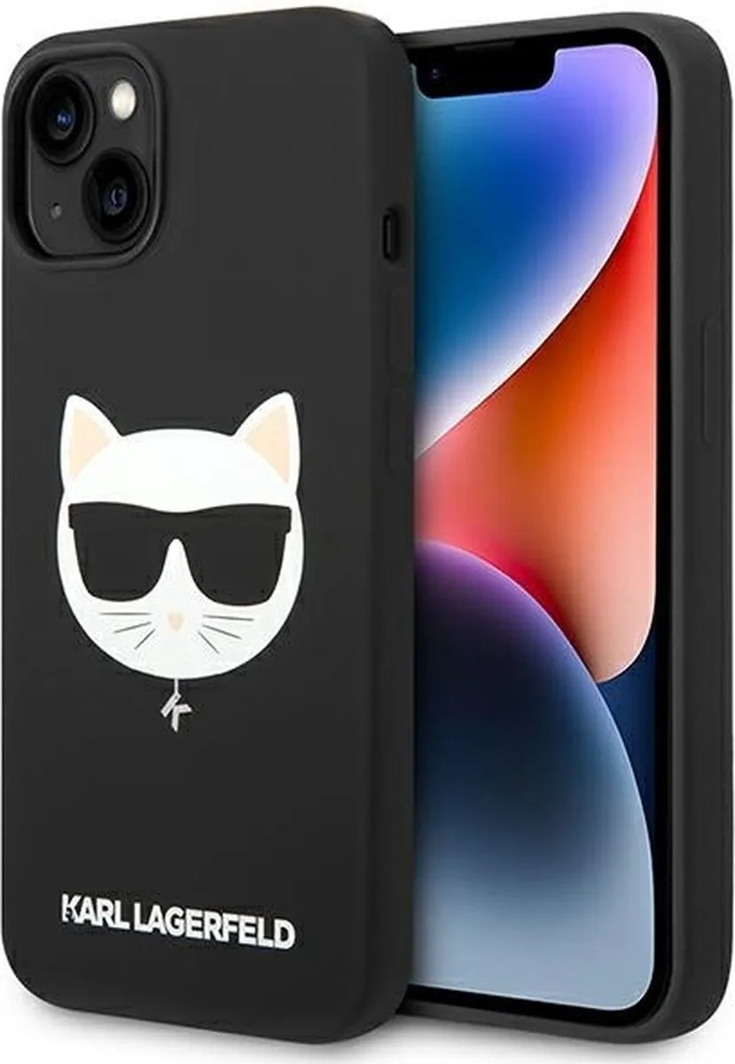 Karl Lagerfeld KLHMP14MSLCHBK iPhone 14 Plus Hoesje - Zwart - Choupette Head Magsafe