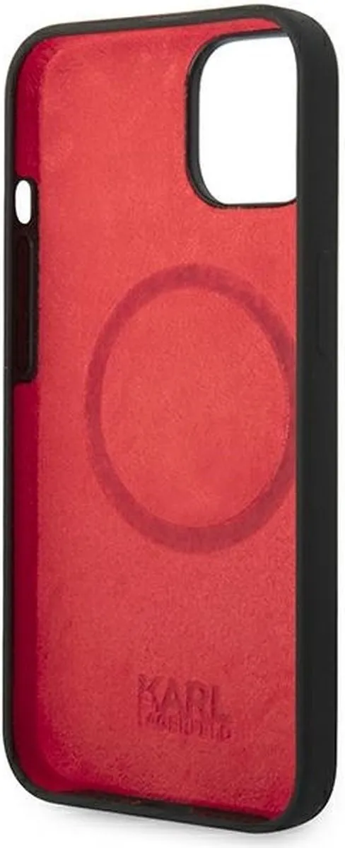 Karl Lagerfeld KLHMP14MSLCHBK iPhone 14 Plus Hoesje - Zwart - Choupette Head Magsafe