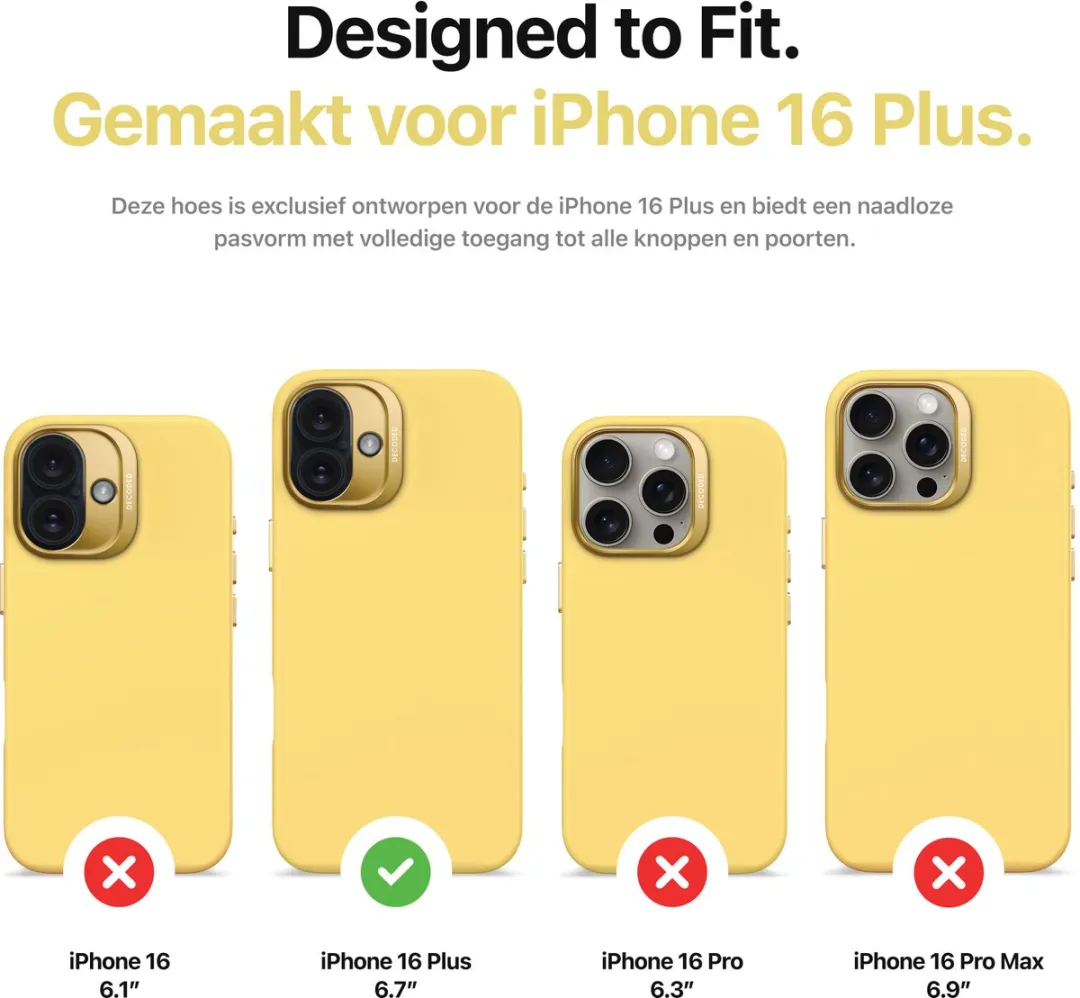 Decoded Siliconen Hoesje iPhone 16 Plus - Popcorn Geel - afbeelding 6 van 6