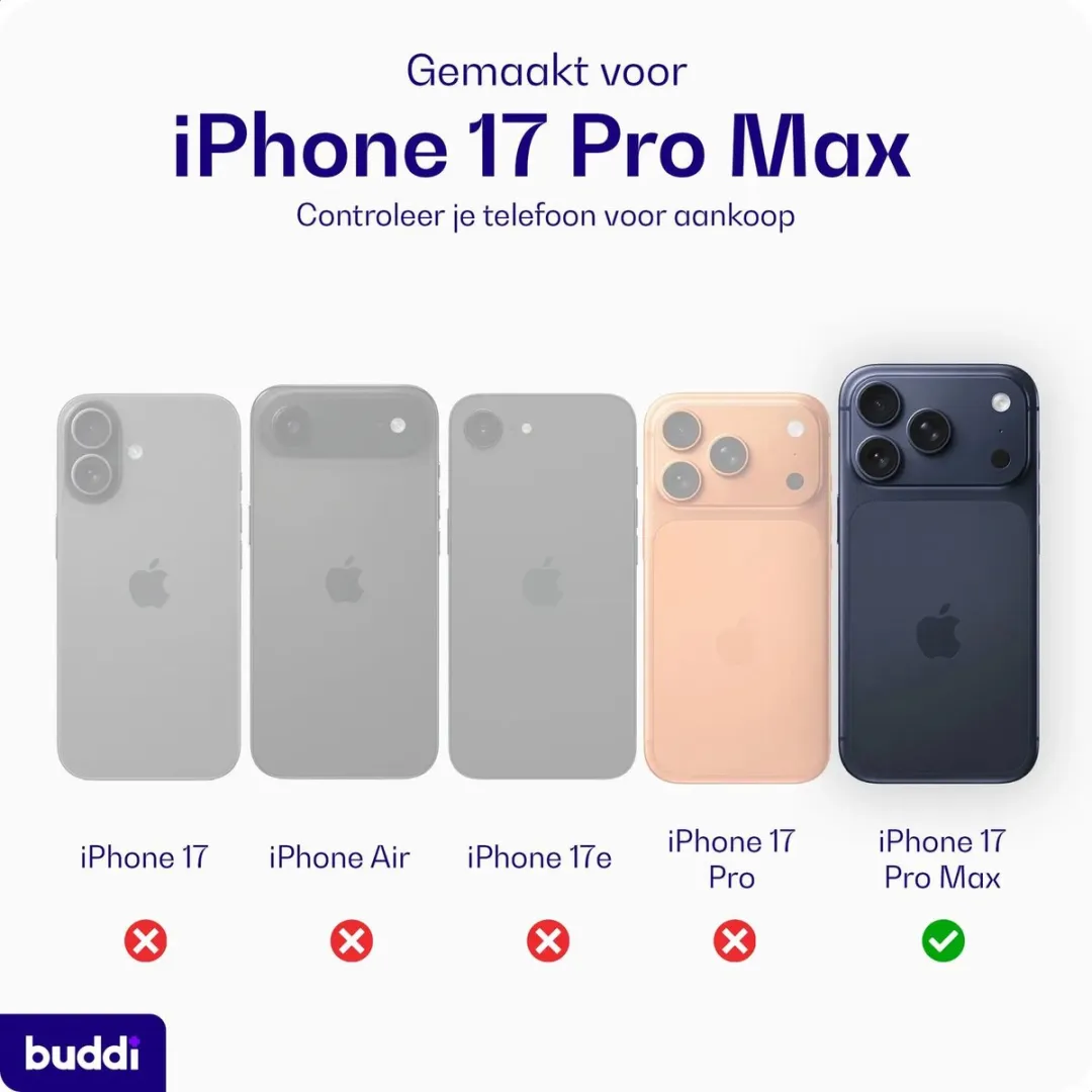 Buddi Hybrid Hoesje iPhone 17 Pro Max - MagSafe - Matte Blauw