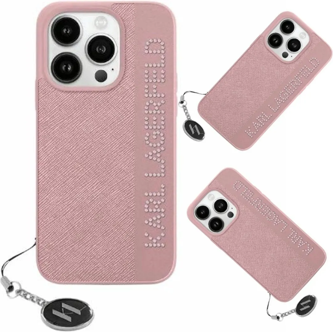 Karl Lagerfeld Saffiano Strass Bedel Editie Hoesje KLHCP15XPSAKDGCP - Roze - afbeelding 6 van 6
