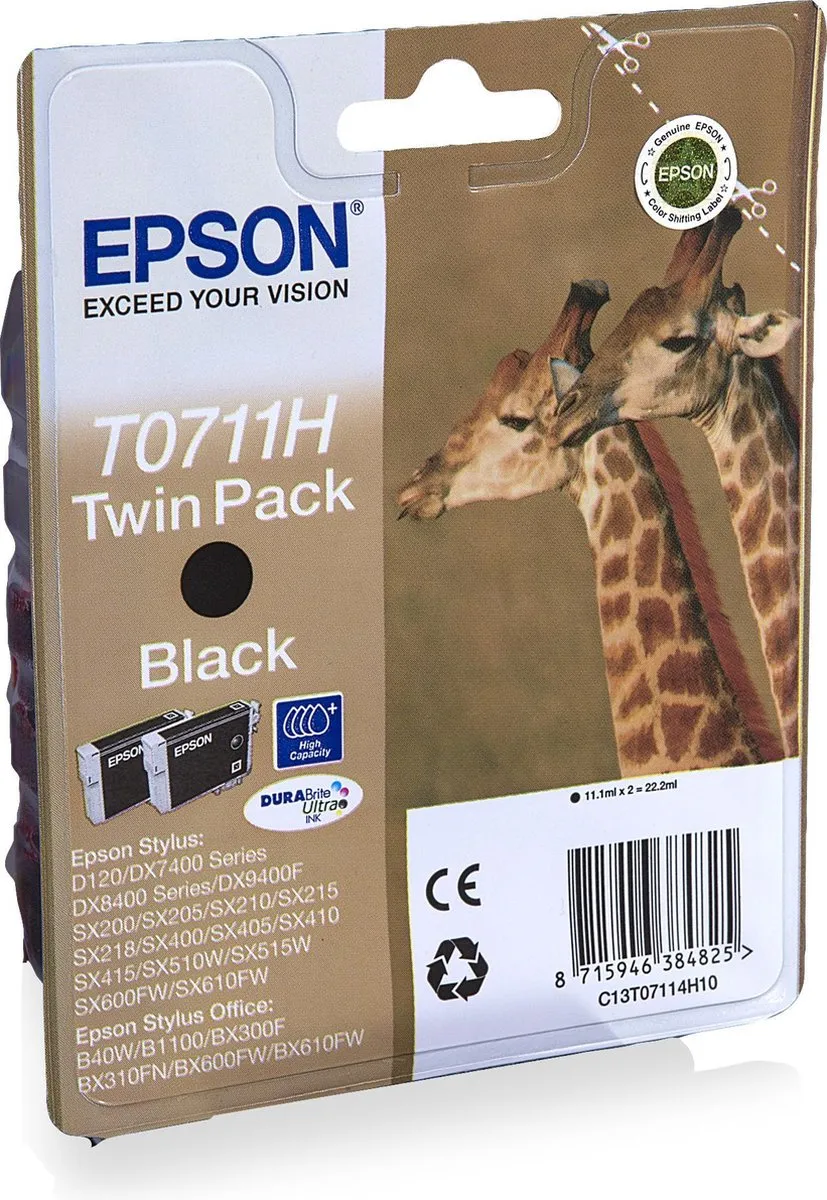Epson T0711H Inktcartridge Zwart