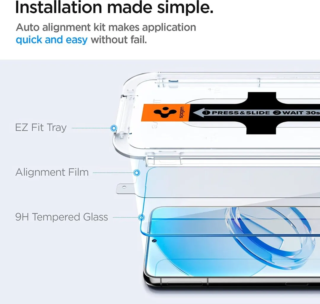 Spigen Samsung Galaxy S23 Glas.tR EZ Fit Screenprotector - 2 Stuks