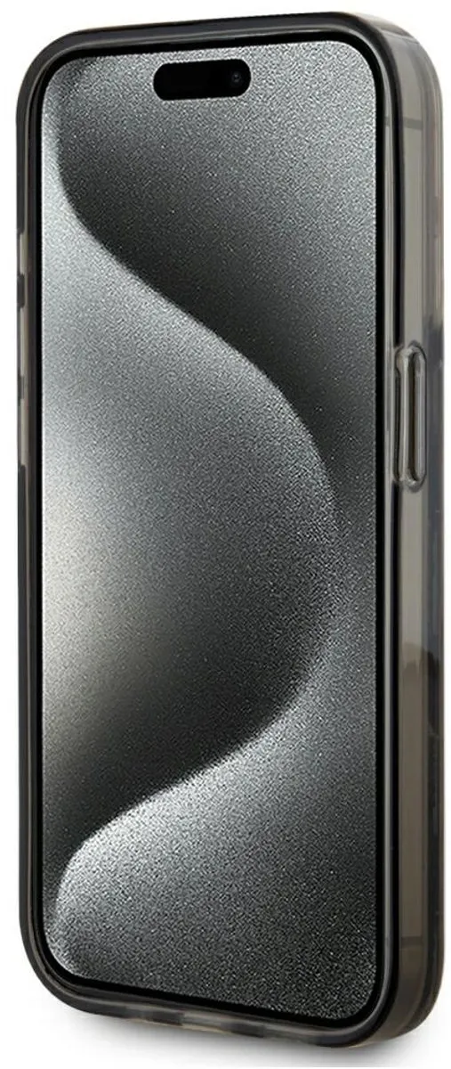 Karl Lagerfeld Hoesje iPhone 15 Pro Max KLHCP15XLKLGKCCK - Transparant zwart - afbeelding 6 van 6