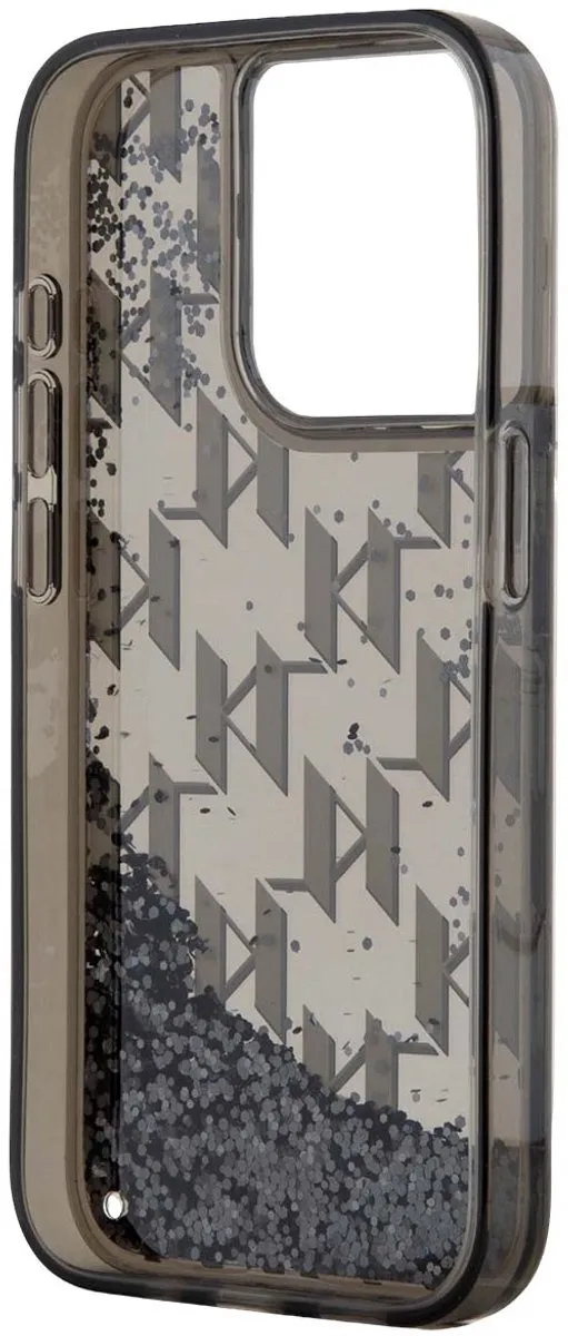 Karl Lagerfeld Hoesje iPhone 15 Pro Max KLHCP15XLKLGKCCK - Transparant zwart