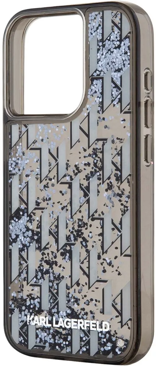 Karl Lagerfeld Hoesje iPhone 15 Pro Max KLHCP15XLKLGKCCK - Transparant zwart