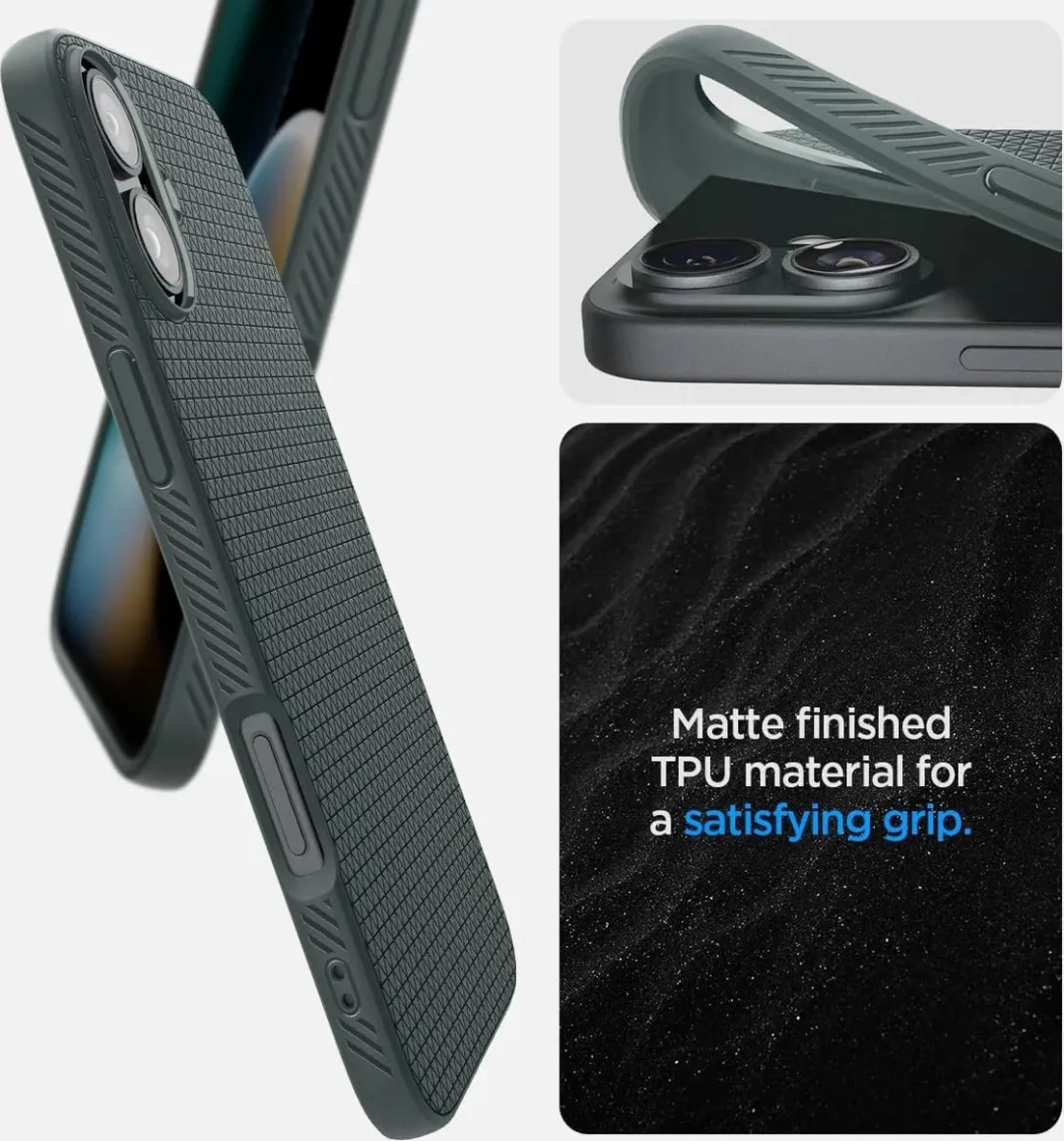 Spigen iPhone 16 Liquid Air Back Cover - Groen