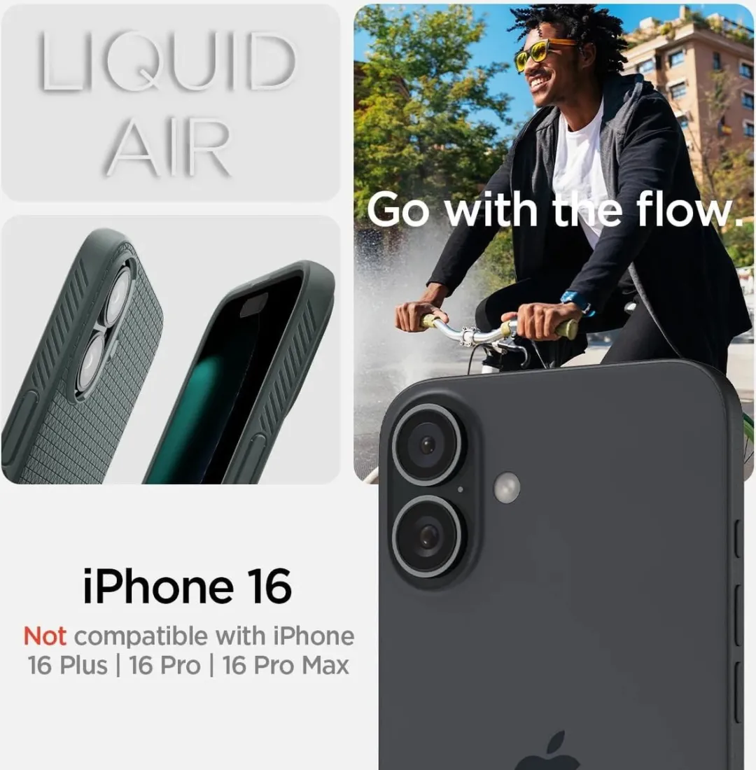 Spigen iPhone 16 Liquid Air Back Cover - Groen