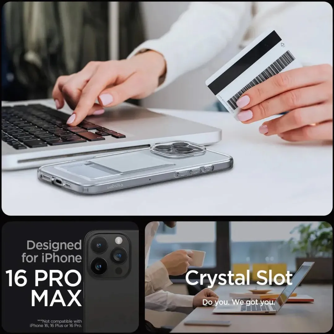 Spigen Crystal Slot Back Cover iPhone 16 Pro Max - Transparant