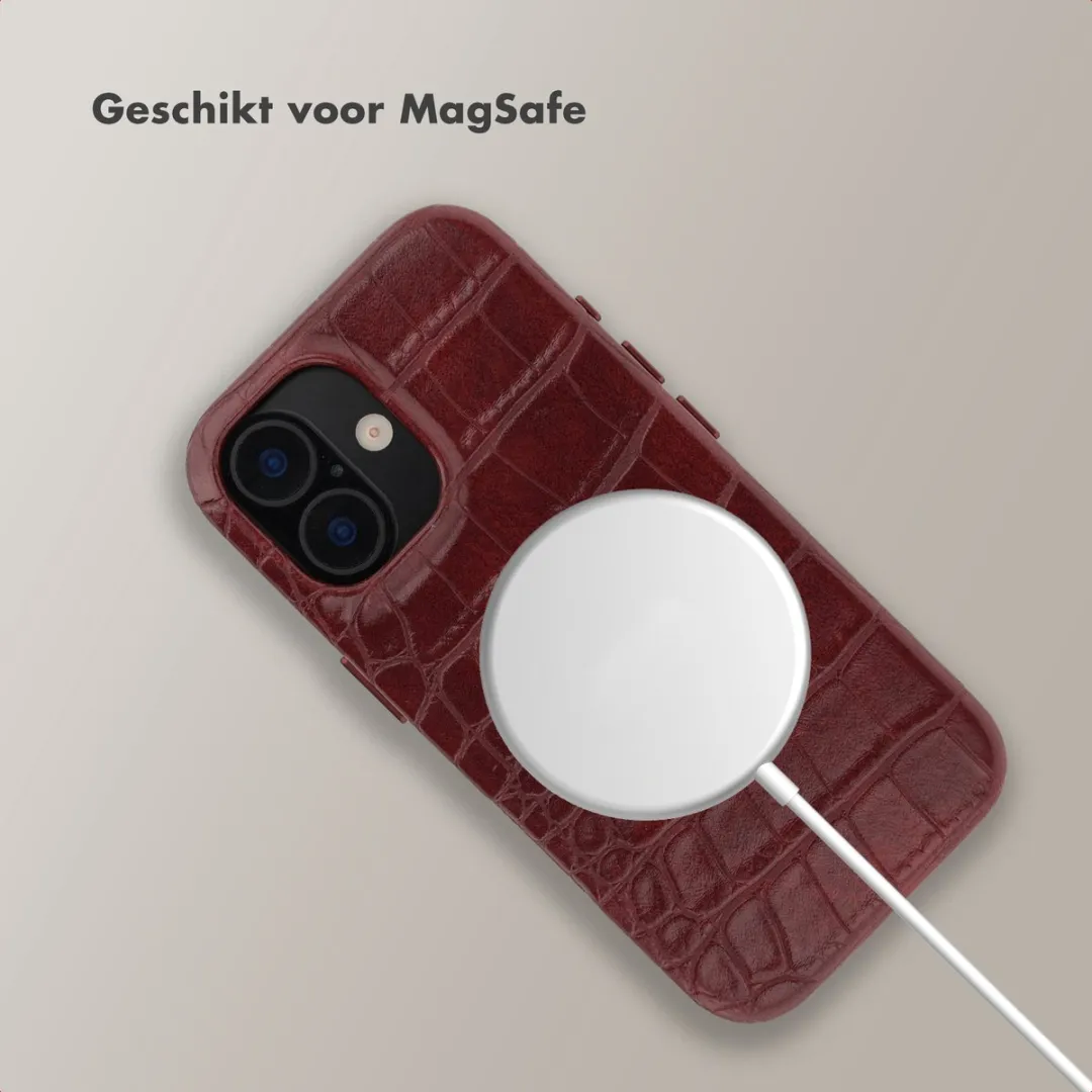 Selencia Hoesje iPhone 17 - Croco Burgundy - MagSafe