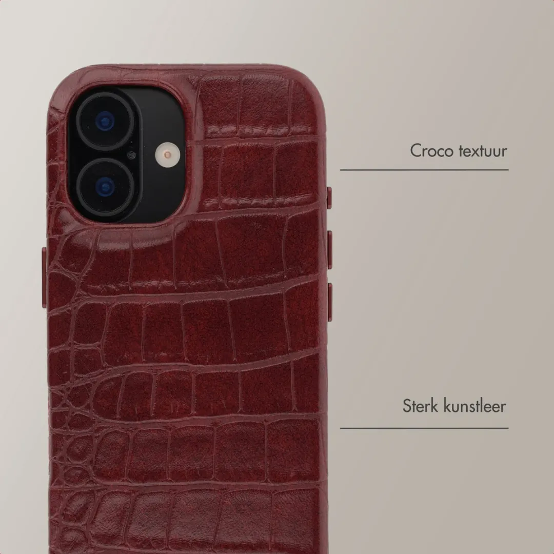 Selencia Hoesje iPhone 17 - Croco Burgundy - MagSafe