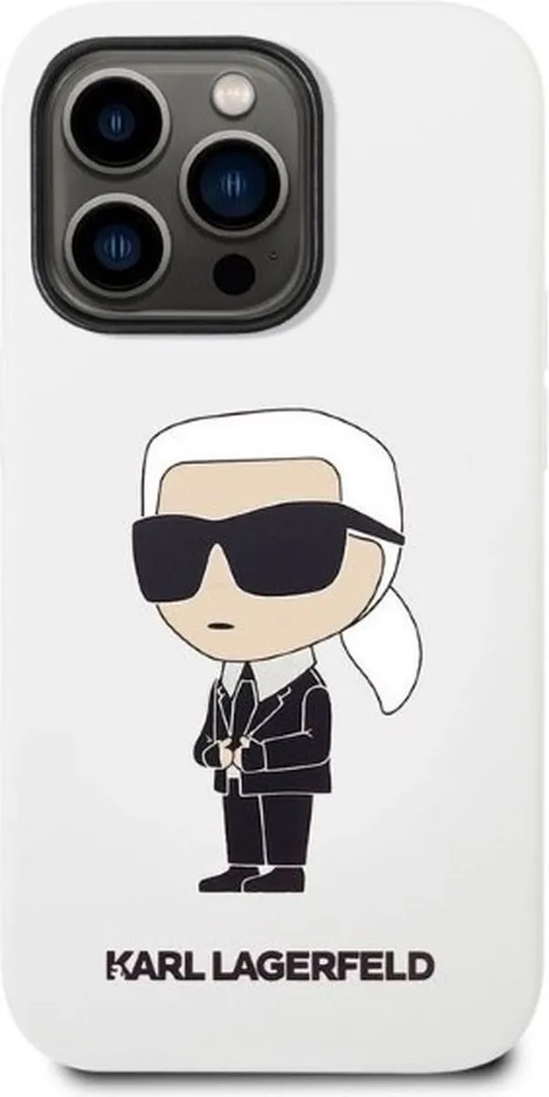 Karl Lagerfeld KLHCP14LSNIKBCH iPhone 14 Pro Hoesje - Wit