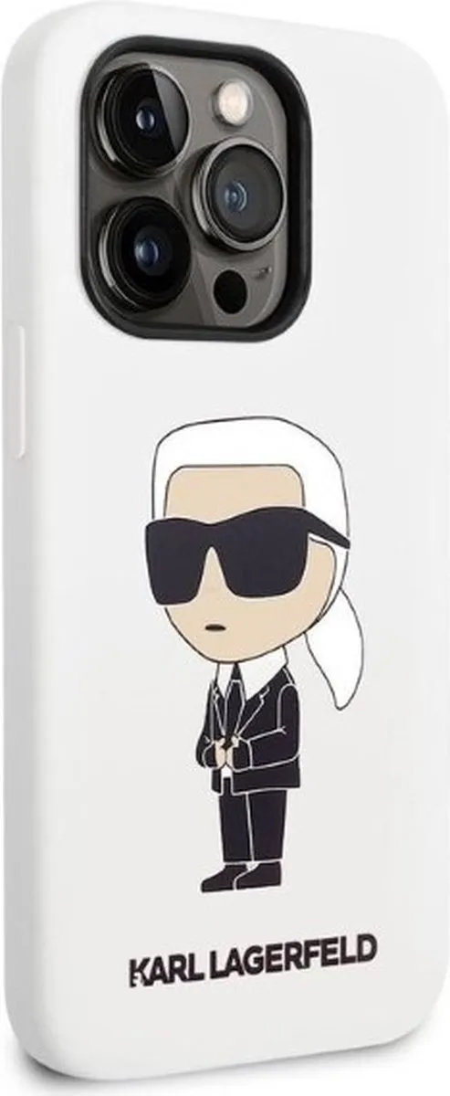 Karl Lagerfeld KLHCP14LSNIKBCH iPhone 14 Pro Hoesje - Wit