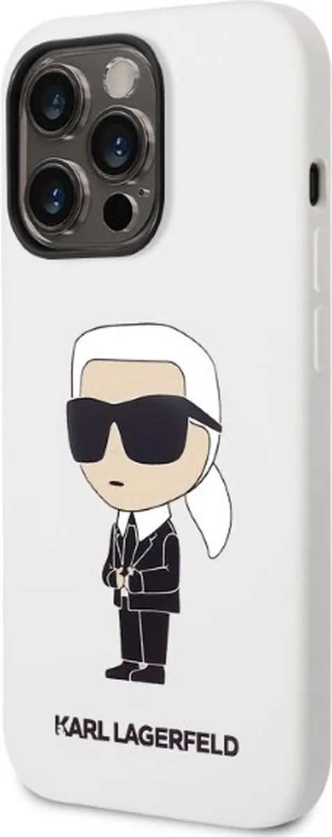 Karl Lagerfeld KLHCP14LSNIKBCH iPhone 14 Pro Hoesje - Wit