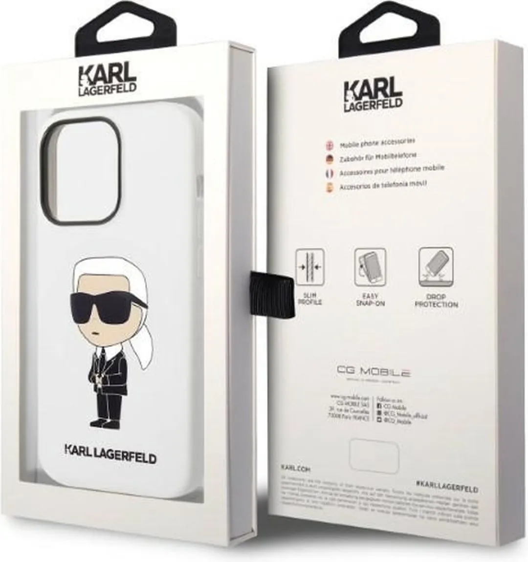 Karl Lagerfeld KLHCP14LSNIKBCH iPhone 14 Pro Hoesje - Wit - afbeelding 6 van 6