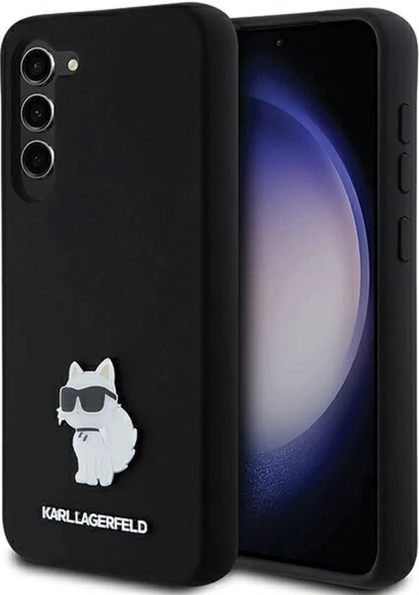 Karl Lagerfeld Siliconen Choupette Pinhoesje - Samsung Galaxy S23+ - Zwart