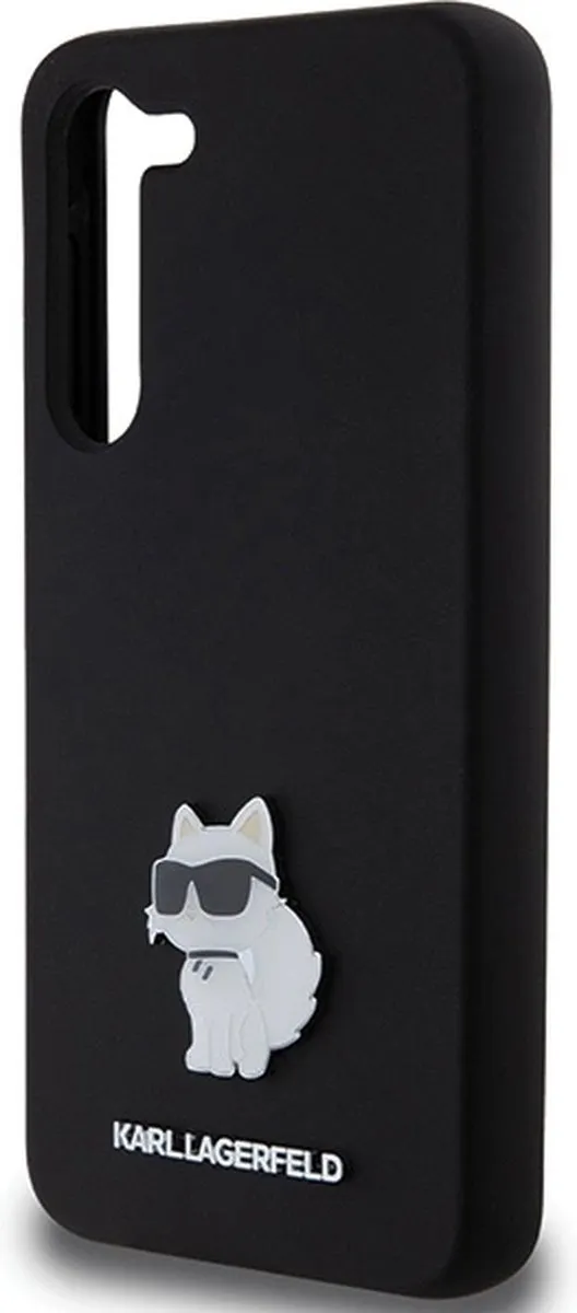 Karl Lagerfeld Siliconen Choupette Pinhoesje - Samsung Galaxy S23+ - Zwart