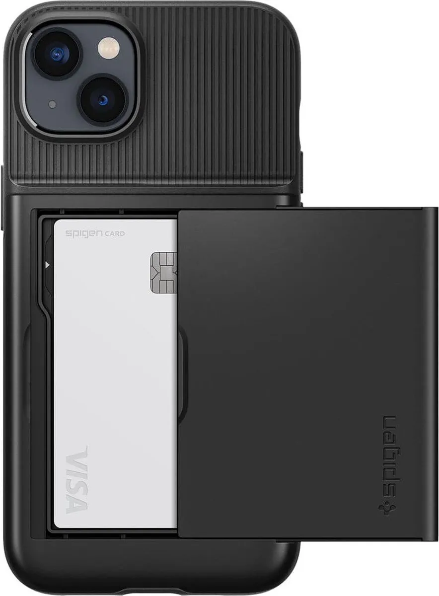Spigen Slim Armor CS iPhone 14 Plus Hoesje - 2 Pasjes - Zwart