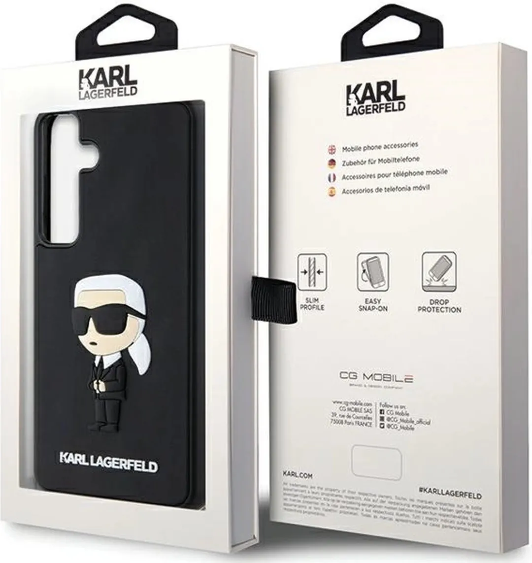 Karl Lagerfeld Ikonik Hoesje 3D Rubber - Samsung Galaxy S24+ - Zwart