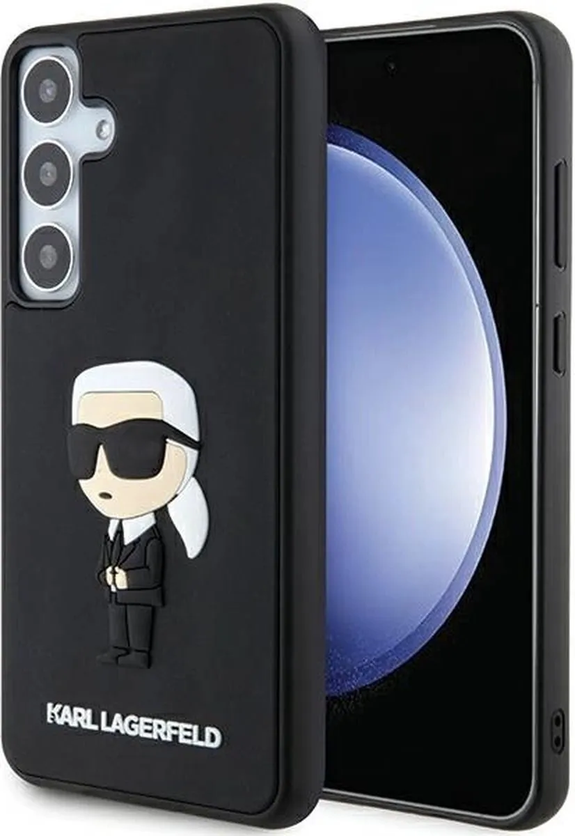 Karl Lagerfeld Ikonik Hoesje 3D Rubber - Samsung Galaxy S24+ - Zwart