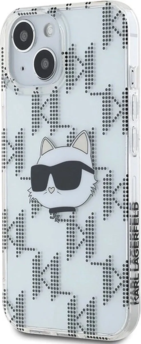 Karl Lagerfeld IML Choupette Head & Monogram Hoesje - iPhone 15/14/13 - Transparant