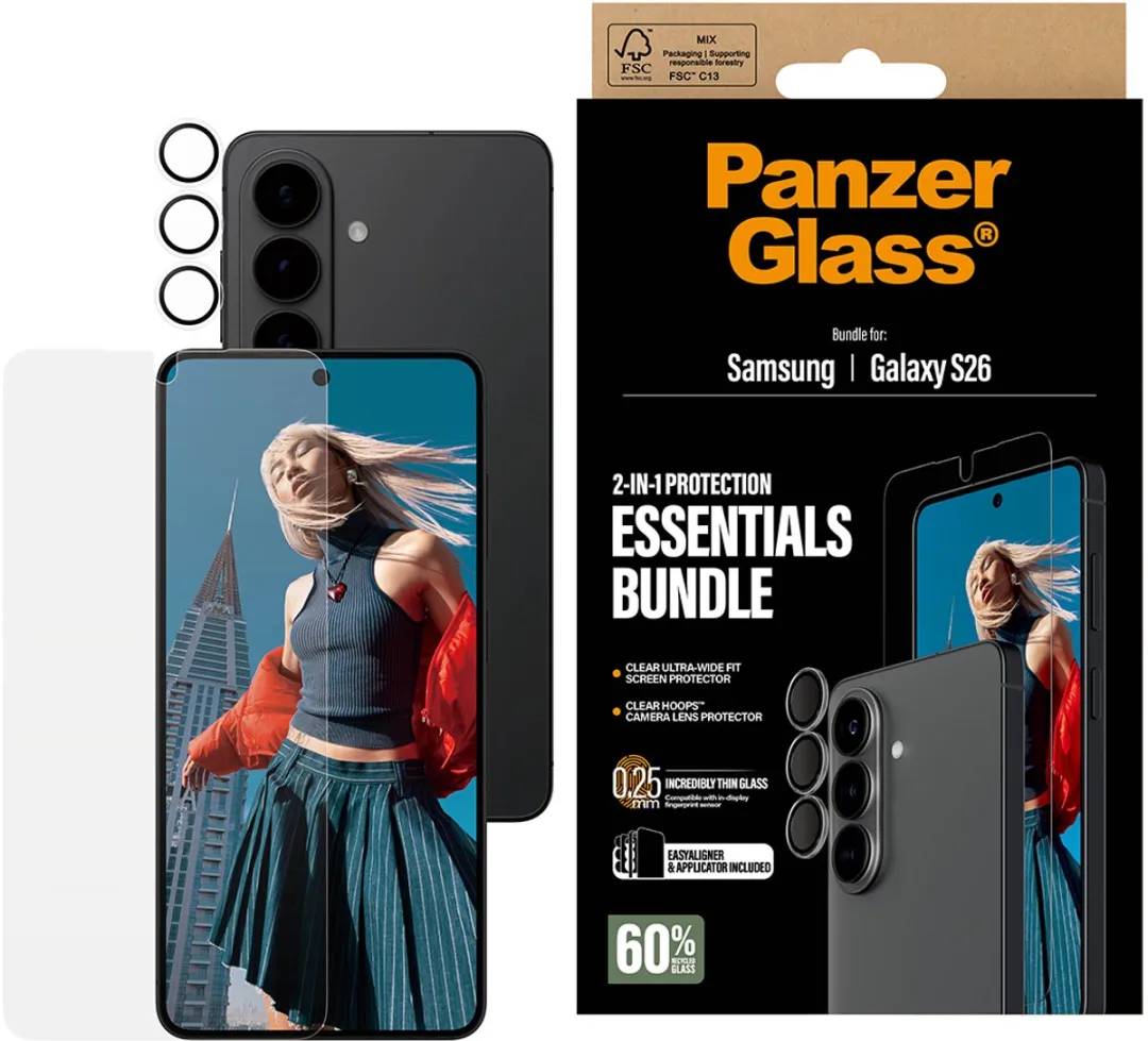 PanzerGlass Galaxy S26 Screenprotector & Hoops - 1 Stuk