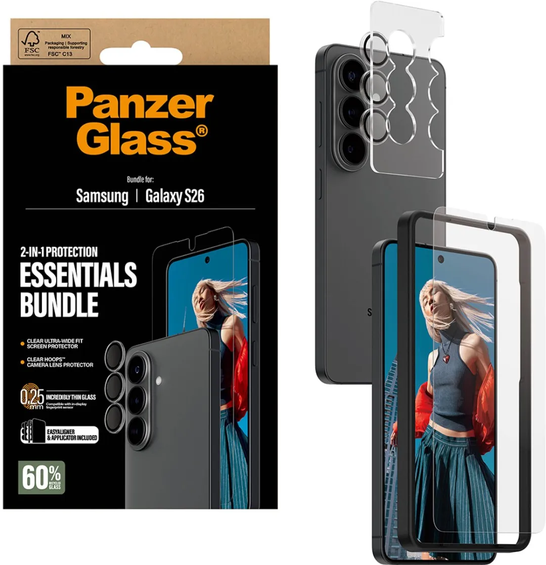 PanzerGlass Galaxy S26 Screenprotector & Hoops - 1 Stuk