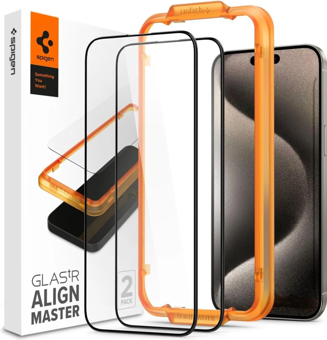 Spigen AlignMaster Screenprotector iPhone 15 Pro Max