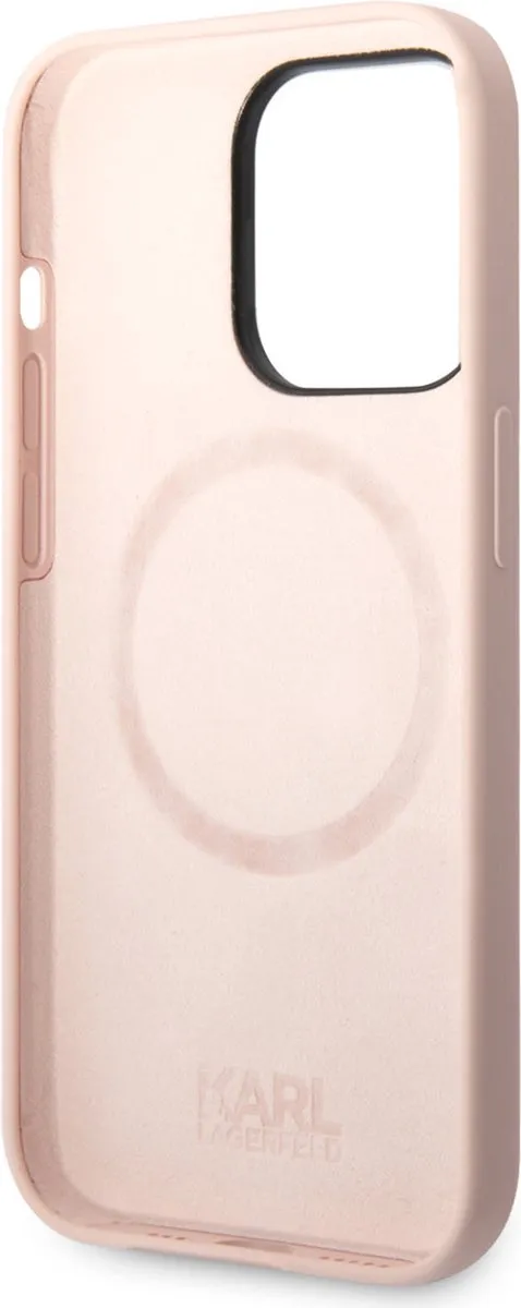 Karl Lagerfeld iPhone 14 Pro Hardcase - Karl's Head - Roze