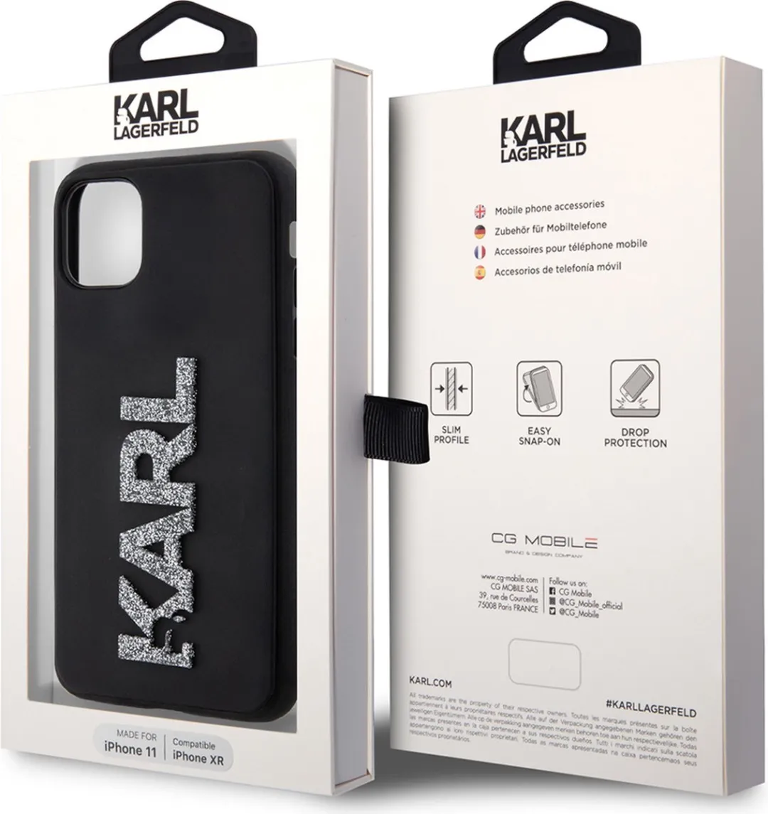 Karl Lagerfeld iPhone 11/XR Backcase TPU - Effen Zwart