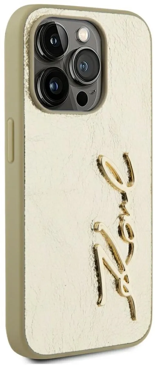 Karl Lagerfeld Hoesje iPhone 15 Pro Goud - KLHCP15LPFMFBKMD - afbeelding 6 van 6