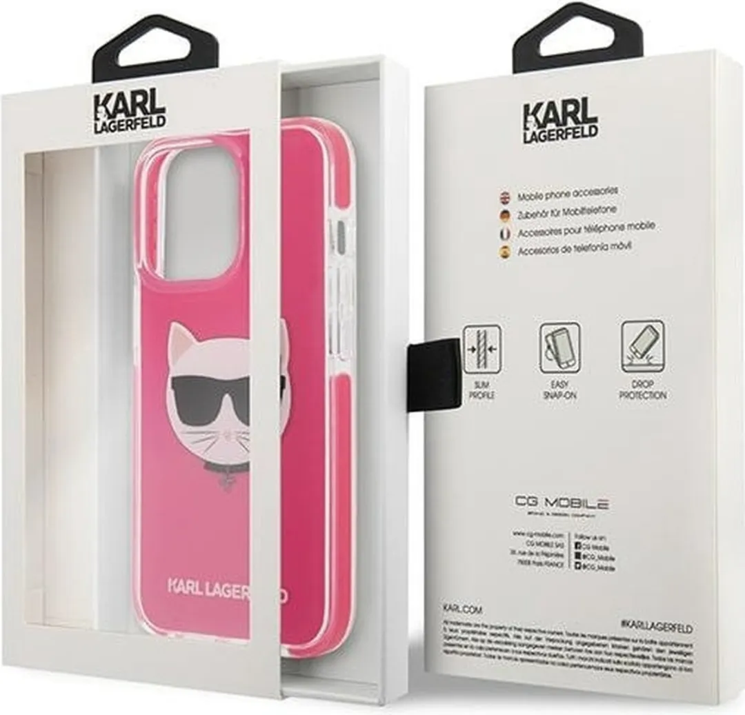Karl Lagerfeld KLHCP13XTPECPI iPhone 13 Pro Max Hoesje - Roze