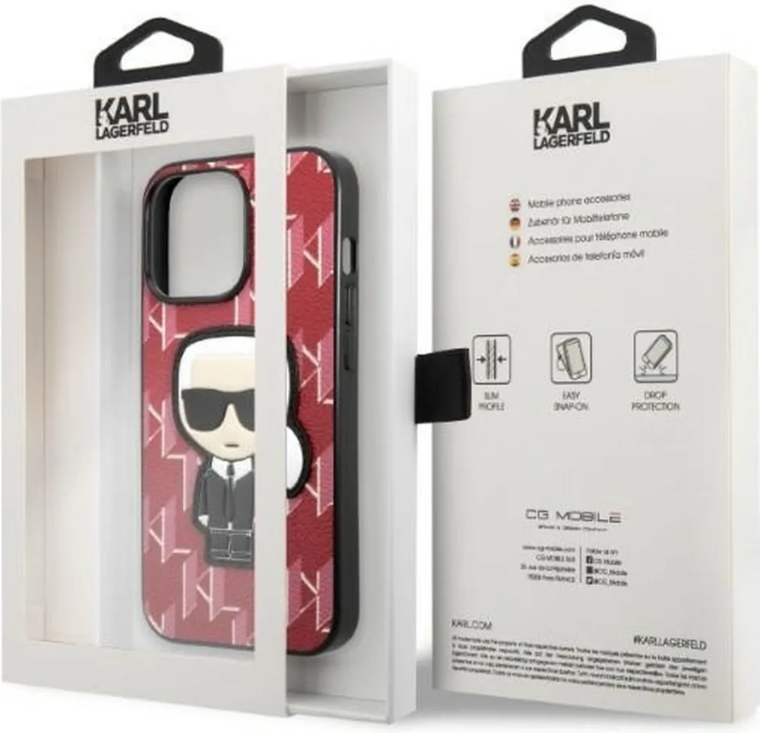 Karl Lagerfeld KLHCP13LPMNIKPI Hoesje iPhone 13 Pro - Rood