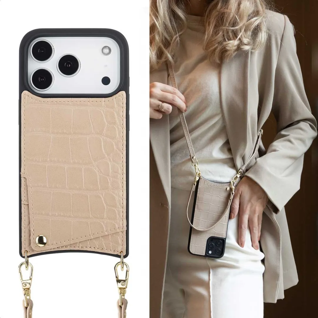 Selencia Croco Backcover iPhone 17 Pro - Beige
