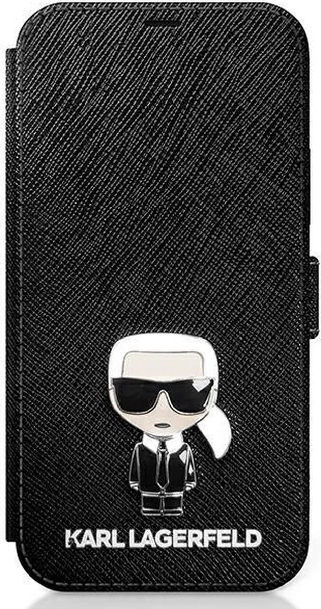 Karl Lagerfeld iPhone 12 Mini Bookcase Hoesje 3700740492154 - Zwart