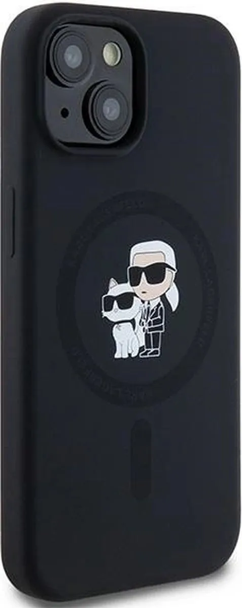 Karl Lagerfeld Siliconen Karl&Choupette MagSafe Hoesje iPhone 15/14 Plus - Zwart - afbeelding 6 van 6