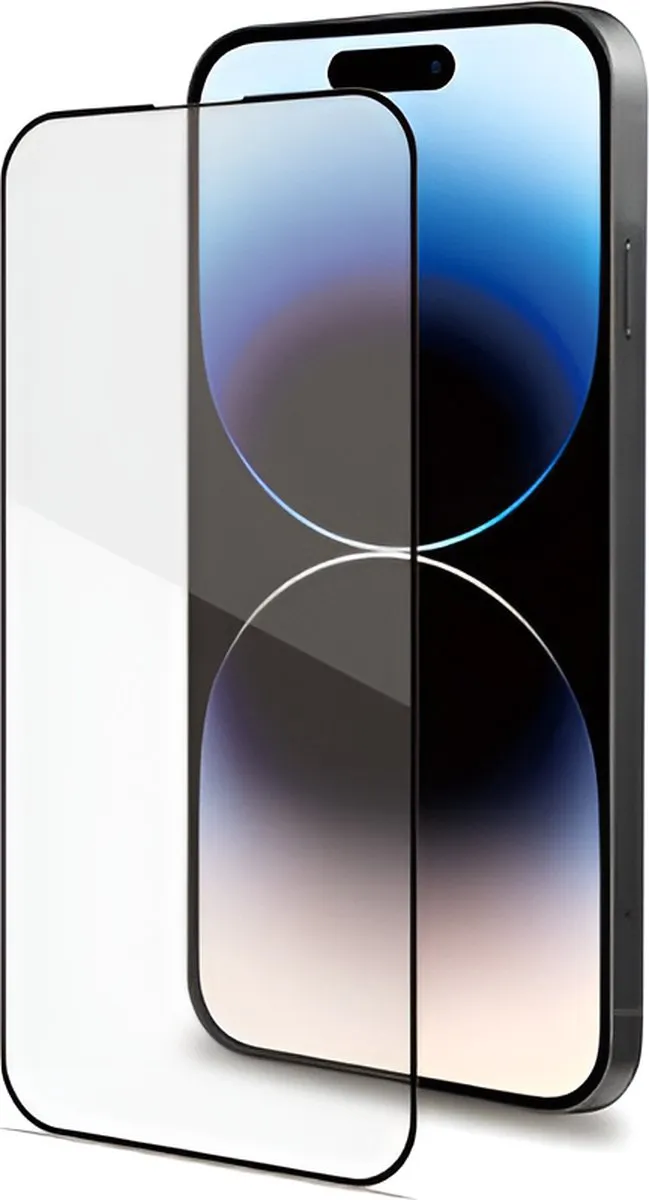Celly Full Size Screenprotector iPhone 15 - Hard Glas - Zwarte Rand - afbeelding 5 van 5
