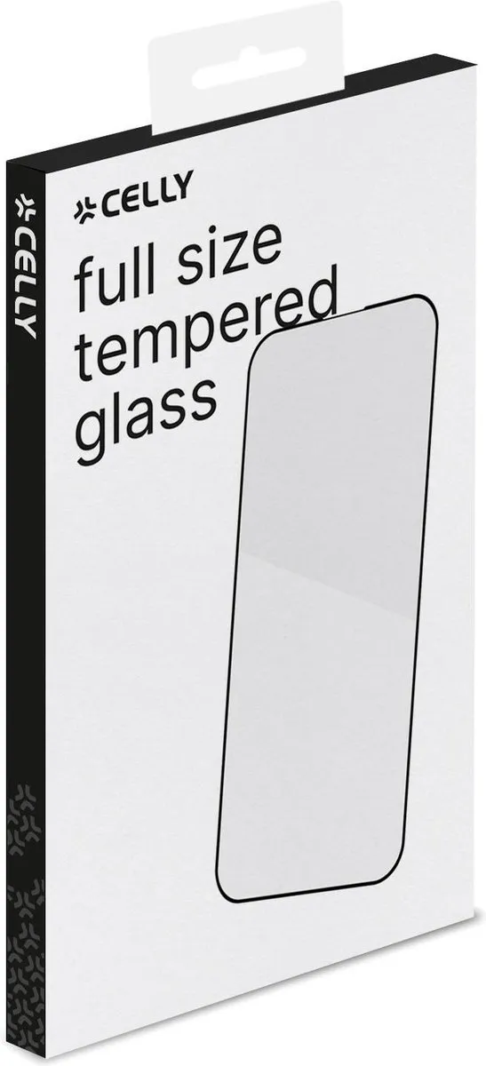 Celly Full Size Screenprotector iPhone 15 - Hard Glas - Zwarte Rand - afbeelding 4 van 5