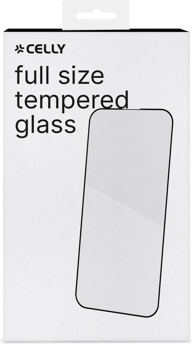Celly Full Size Screenprotector iPhone 15 - Hard Glas - Zwarte Rand - afbeelding 2 van 5