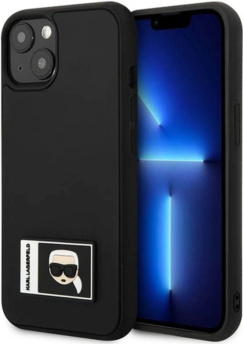 Karl Lagerfeld KLHCP13M3DKPK iPhone 13 Hoesje - Zwart - 1 Pasje