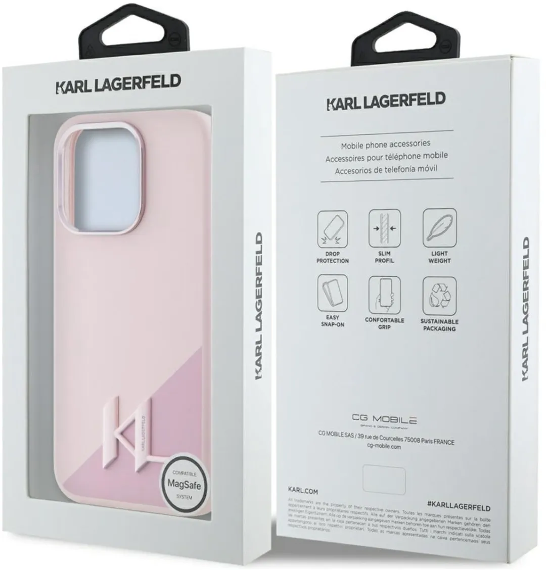 Karl Lagerfeld Siliconen Initialenhoesje iPhone 15 Pro - Transparent
