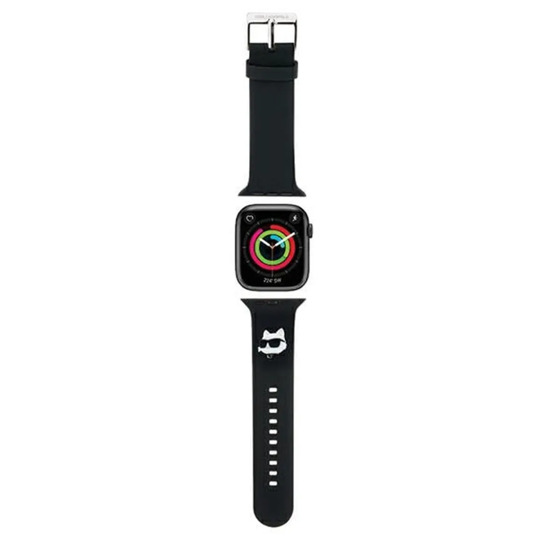 Karl Lagerfeld Choupette Hoofdband Apple Watch - 3D Rubber - Zwart