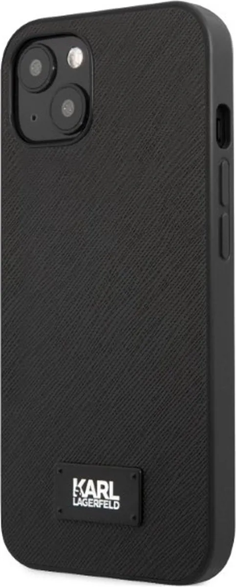 Karl Lagerfeld Saffiano Plaque Back Case - iPhone 13 - Zwart