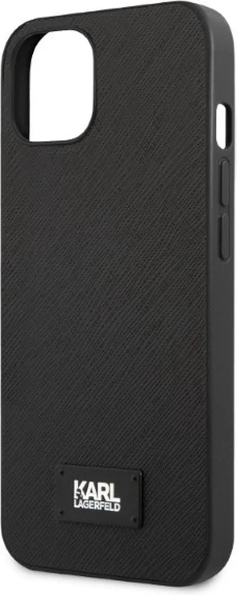 Karl Lagerfeld Saffiano Plaque Back Case - iPhone 13 - Zwart - afbeelding 6 van 6