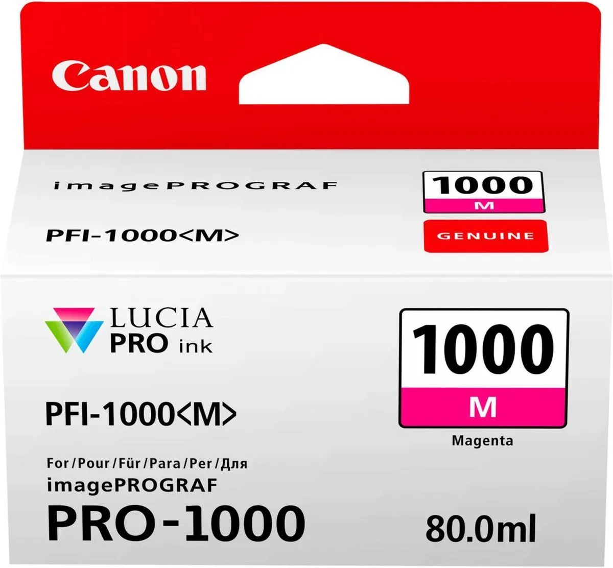Canon PFI-1000 M Inktcartridge - Magenta - 80ml