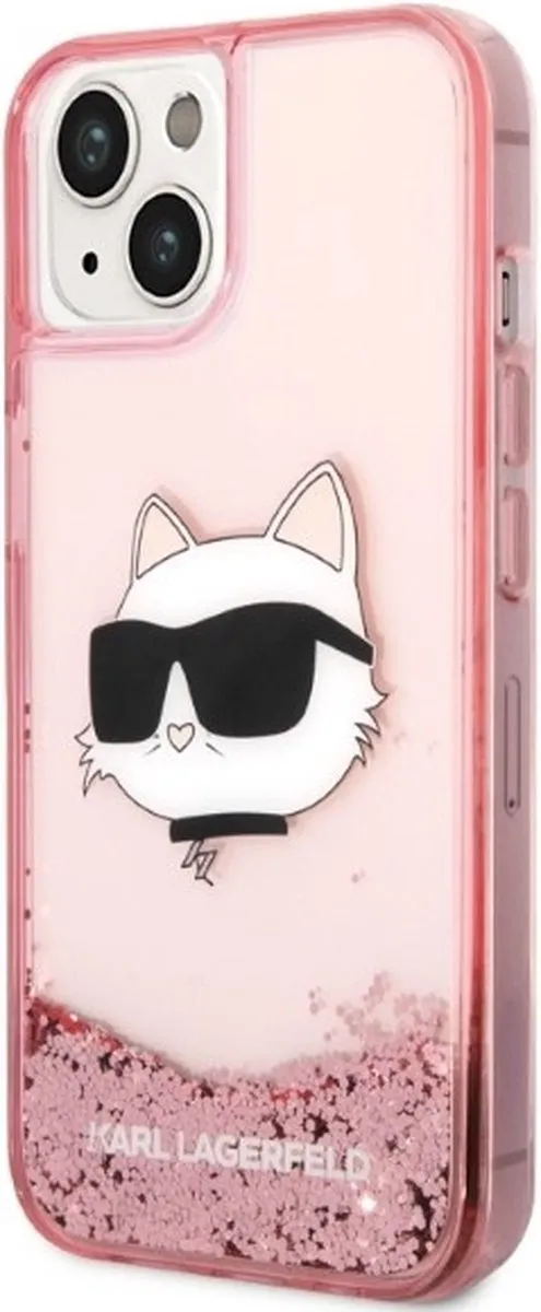 Karl Lagerfeld KLHCP14MLNCHCP iPhone 14 Plus Hoesje - Roze Glitter - afbeelding 6 van 6