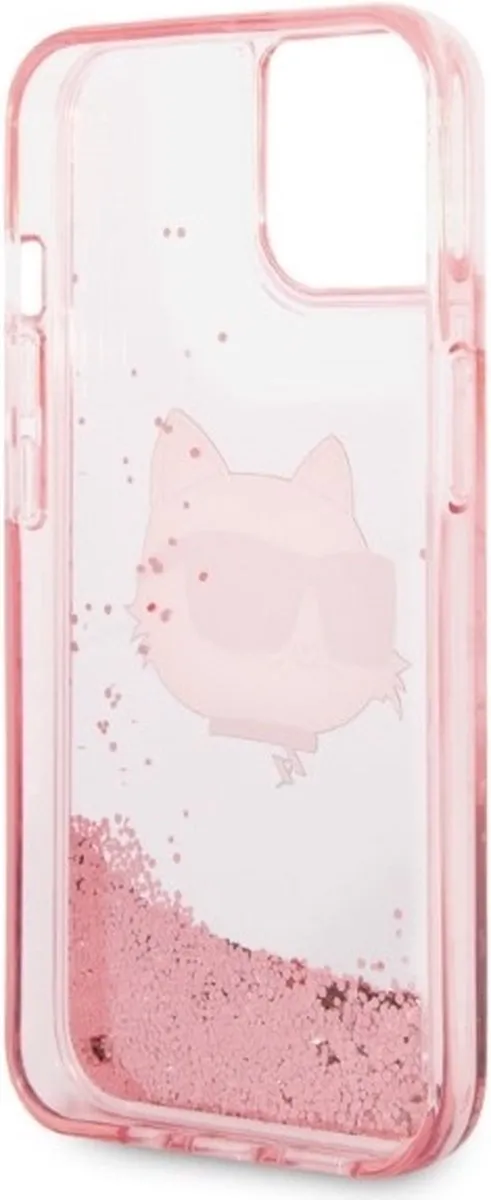 Karl Lagerfeld KLHCP14MLNCHCP iPhone 14 Plus Hoesje - Roze Glitter