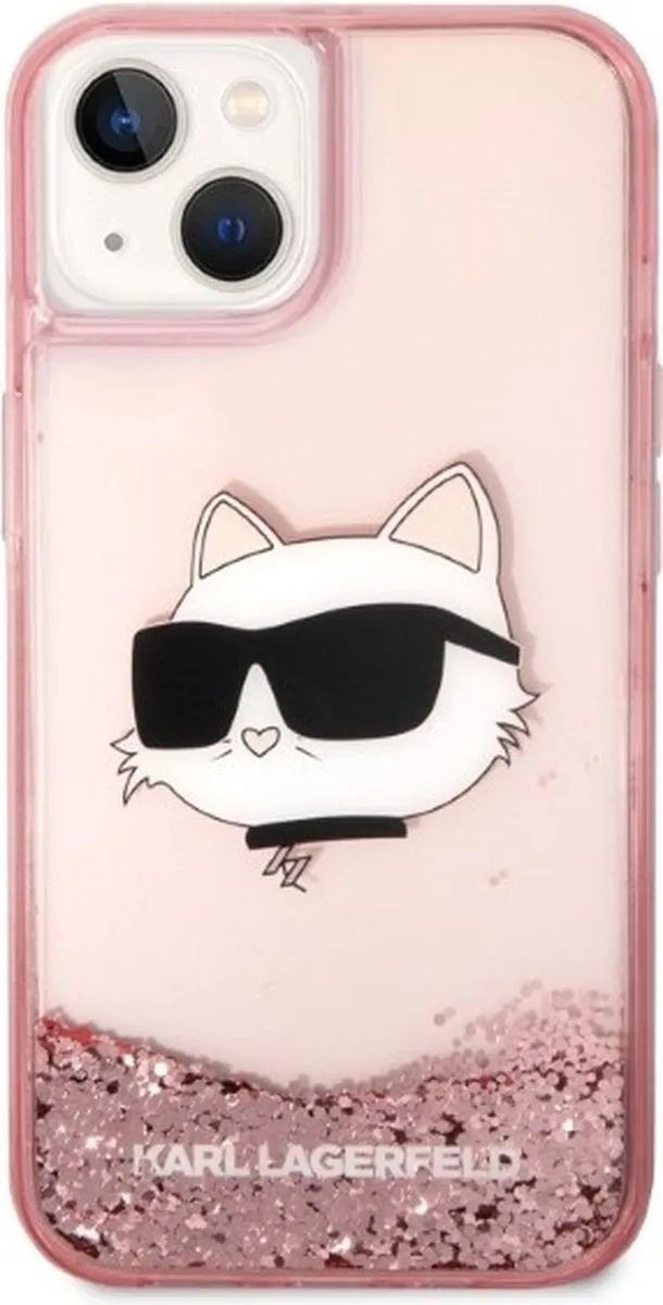 Karl Lagerfeld KLHCP14MLNCHCP iPhone 14 Plus Hoesje - Roze Glitter