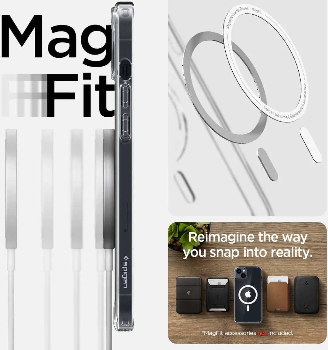 Spigen Ultra Hybrid MagSafe iPhone 14 Plus Hoesje ACS04902 - Wit